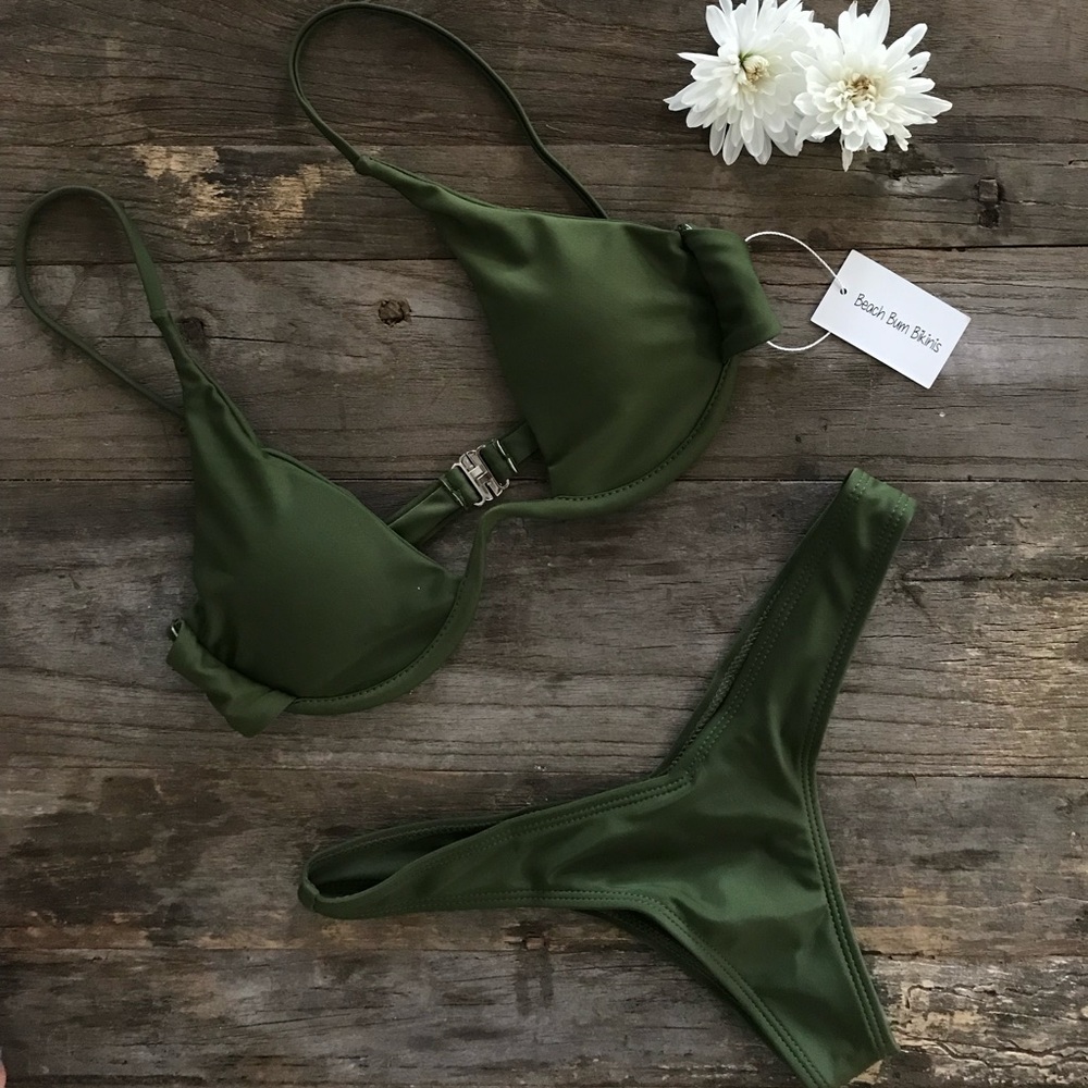Olive Plunge bikini set brand new